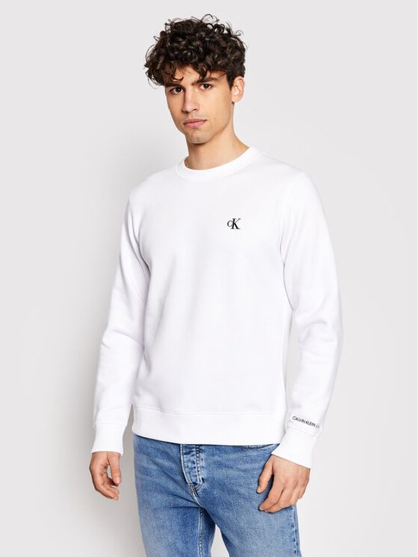 Calvin Klein Jeans Calvin Klein Jeans Суитшърт Embroidered Logo J30J314536 Бял Regular Fit