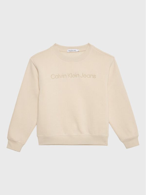 Calvin Klein Jeans Calvin Klein Jeans Суитшърт Embroidery Logo IB0IB01562 Бежов Regular Fit