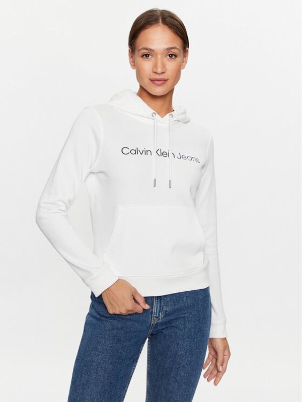 Calvin Klein Jeans Calvin Klein Jeans Суитшърт J20J220254 Бял Regular Fit