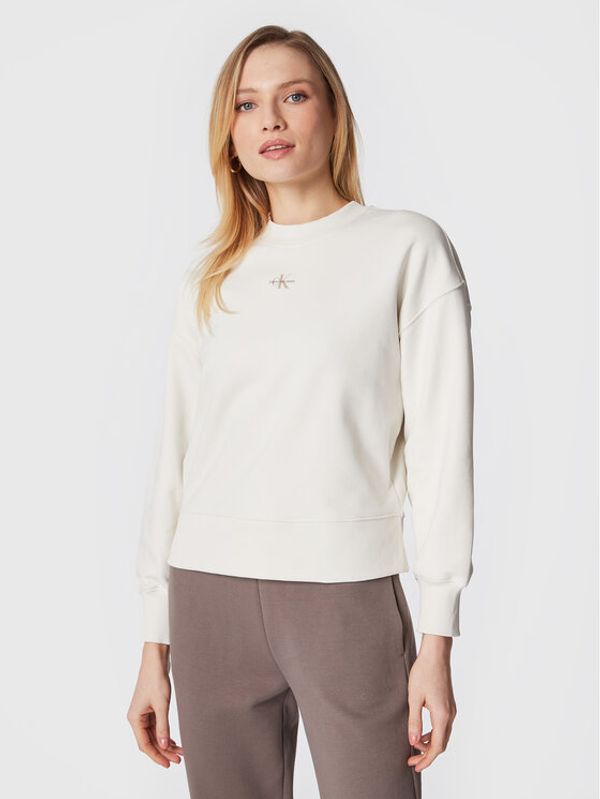 Calvin Klein Jeans Calvin Klein Jeans Суитшърт J20J220433 Бял Relaxed Fit