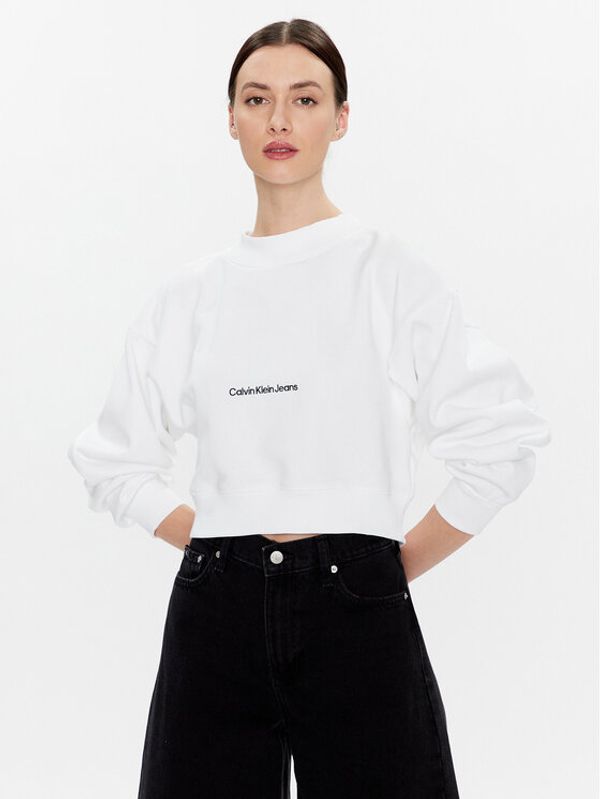 Calvin Klein Jeans Calvin Klein Jeans Суитшърт J20J220689 Бял Regular Fit