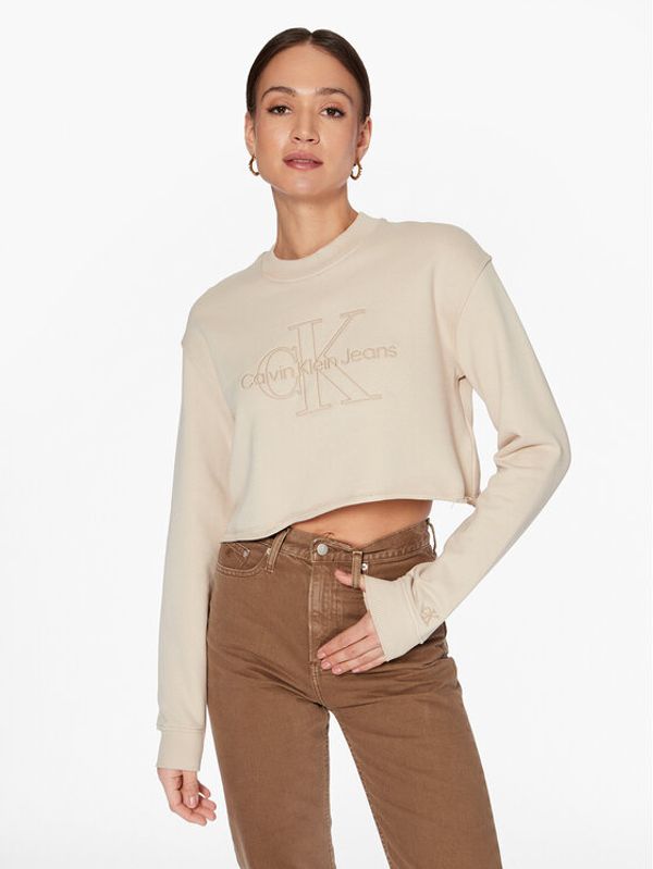 Calvin Klein Jeans Calvin Klein Jeans Суитшърт J20J220696 Бежов Relaxed Fit