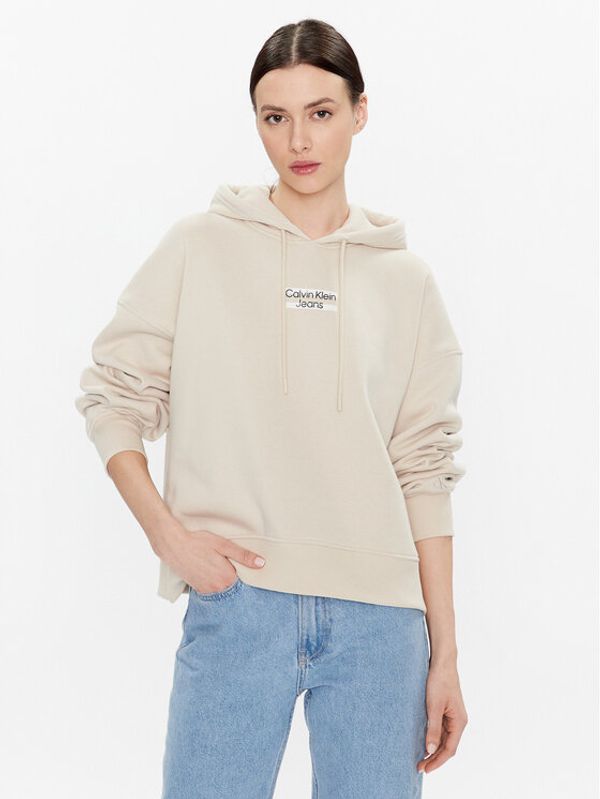 Calvin Klein Jeans Calvin Klein Jeans Суитшърт J20J220701 Бежов Relaxed Fit