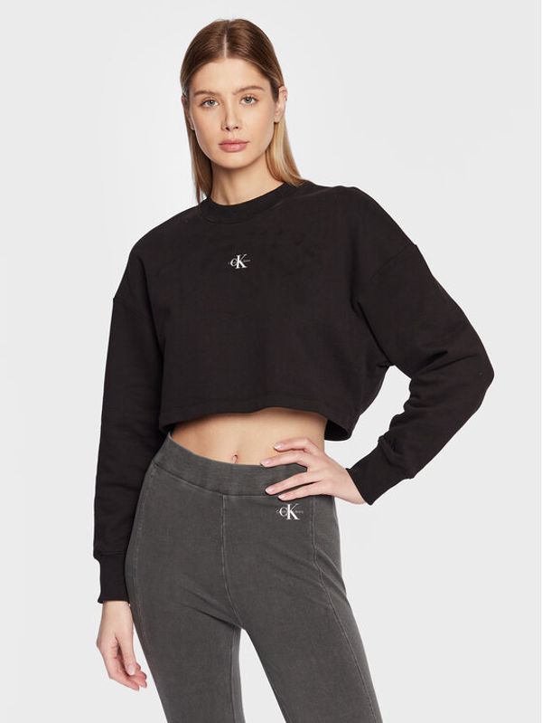 Calvin Klein Jeans Calvin Klein Jeans Суитшърт J20J220705 Черен Cropped Fit
