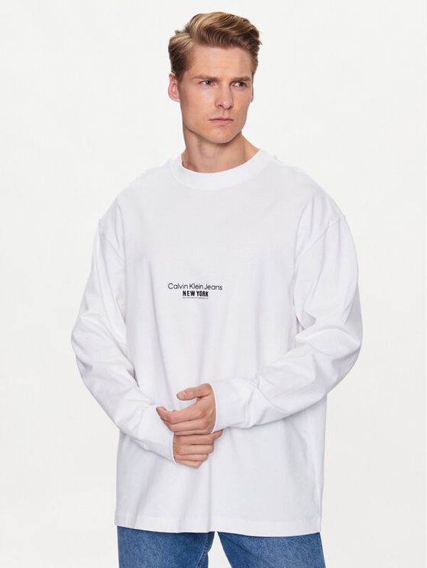 Calvin Klein Jeans Calvin Klein Jeans Суитшърт J30J323098 Бял Regular Fit