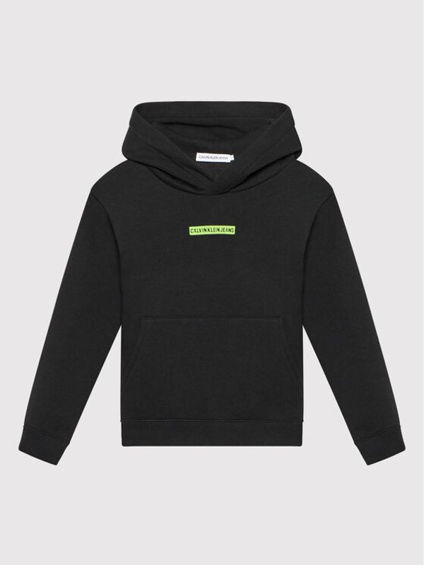 Calvin Klein Jeans Calvin Klein Jeans Суитшърт Micro Flock Logo IB0IB00991 Черен Relaxed Fit