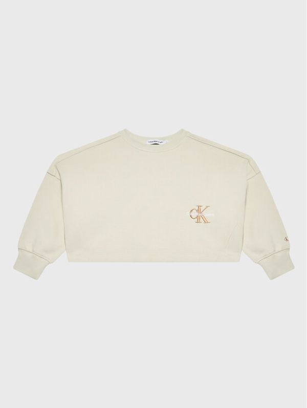 Calvin Klein Jeans Calvin Klein Jeans Суитшърт Monogram Off Placed IG0IG01767 Бежов Relaxed Fit