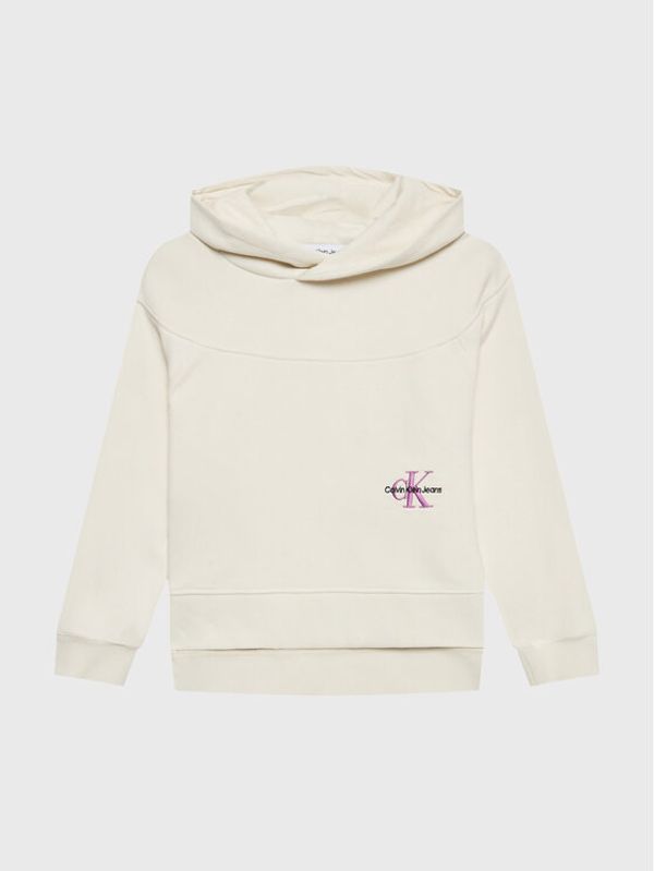 Calvin Klein Jeans Calvin Klein Jeans Суитшърт Monogram Off Placed IG0IG01868 Екрю Relaxed Fit