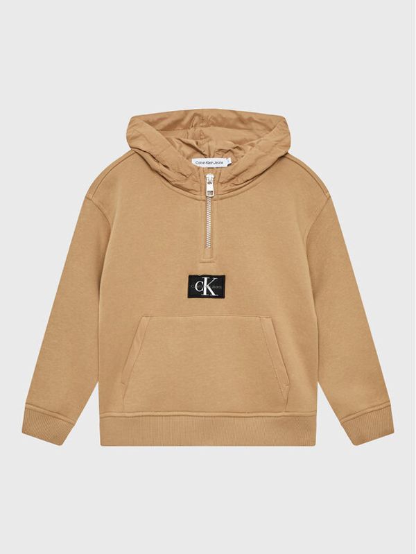 Calvin Klein Jeans Calvin Klein Jeans Суитшърт Quilted Mix Media IB0IB01444 Бежов Regular Fit