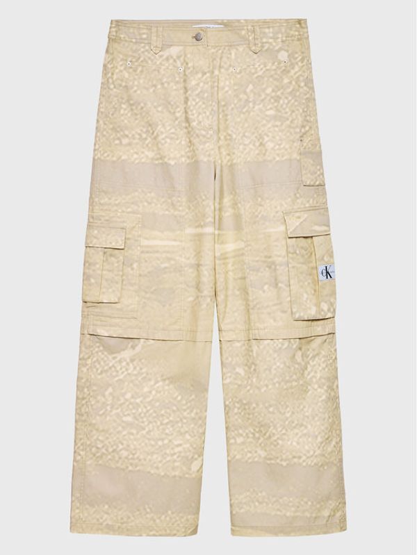 Calvin Klein Jeans Calvin Klein Jeans Текстилни панталони J20J221071 Бежов Relaxed Fit