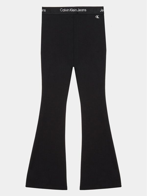 Calvin Klein Jeans Calvin Klein Jeans Текстилни панталони Punto Tape Flare IG0IG02097 Черен Slim Fit