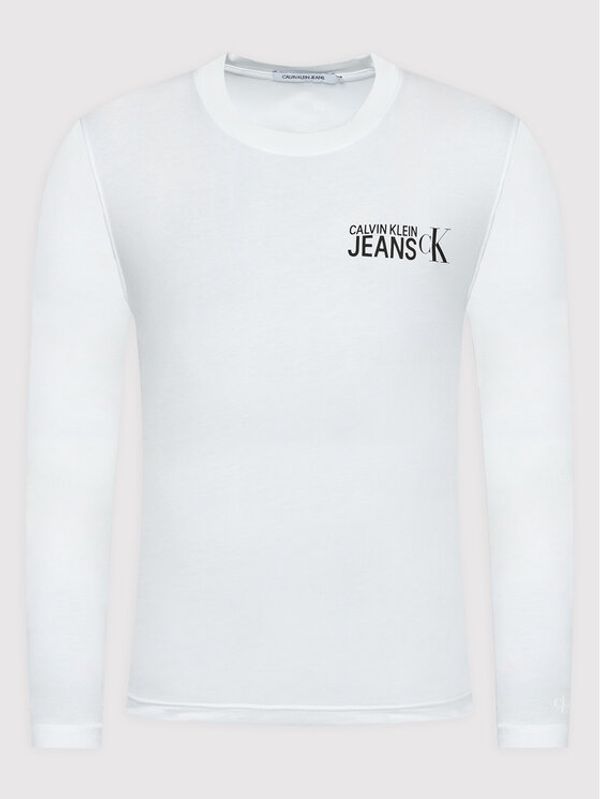Calvin Klein Jeans Calvin Klein Jeans Тениска с дълъг ръкав J30J318733 Бял Regular Fit
