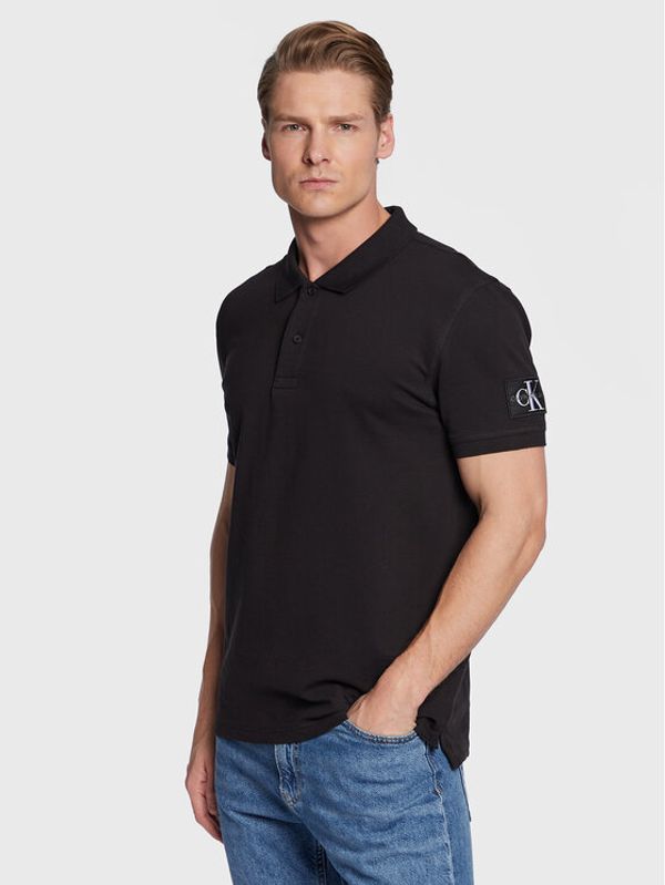 Calvin Klein Jeans Calvin Klein Jeans Тениска с яка и копчета J30J322850 Черен Regular Fit