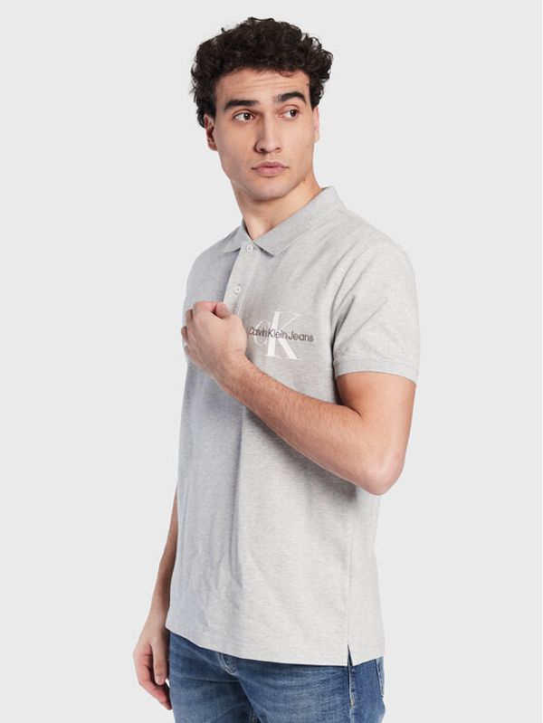 Calvin Klein Jeans Calvin Klein Jeans Тениска с яка и копчета J30J322851 Сив Regular Fit