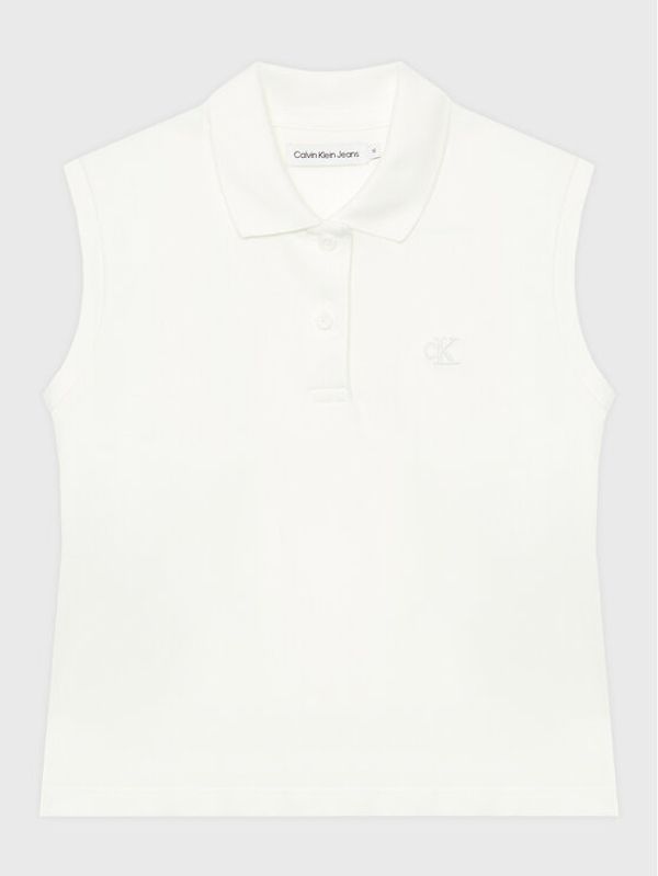 Calvin Klein Jeans Calvin Klein Jeans Тениска с яка и копчета Monogram IG0IG01947 Бял Regular Fit