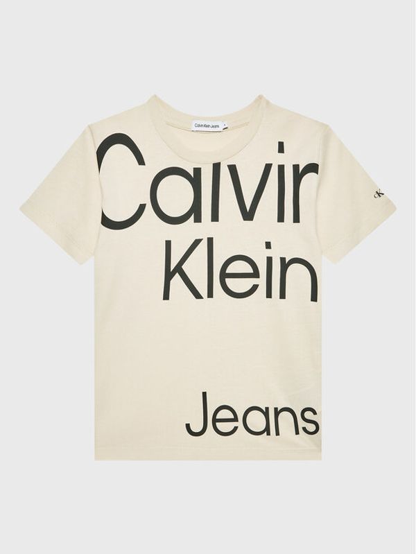 Calvin Klein Jeans Calvin Klein Jeans Тишърт Bold Institutional IB0IB01461 Бежов Regular Fit