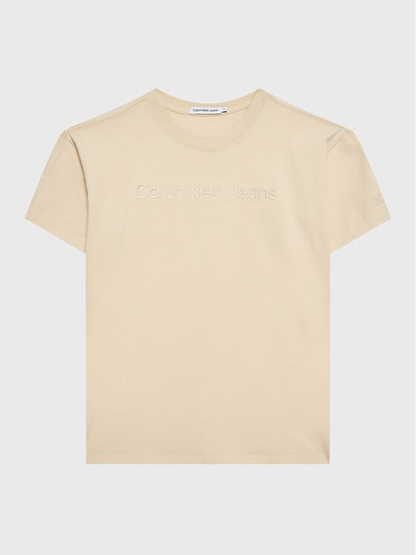 Calvin Klein Jeans Calvin Klein Jeans Тишърт Embroidery Logo IB0IB01563 Бежов Regular Fit