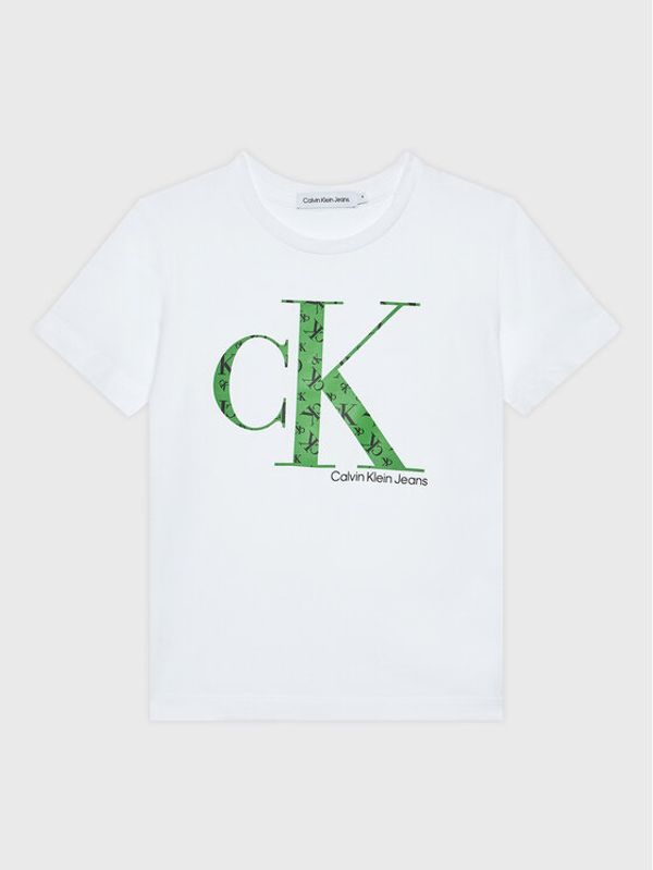 Calvin Klein Jeans Calvin Klein Jeans Тишърт Grid Monogram IB0IB01455 Бял Regular Fit