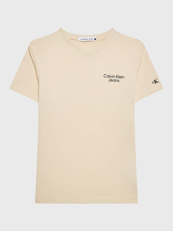 Calvin Klein Jeans Calvin Klein Jeans Тишърт IB0IB01470 Екрю Regular Fit