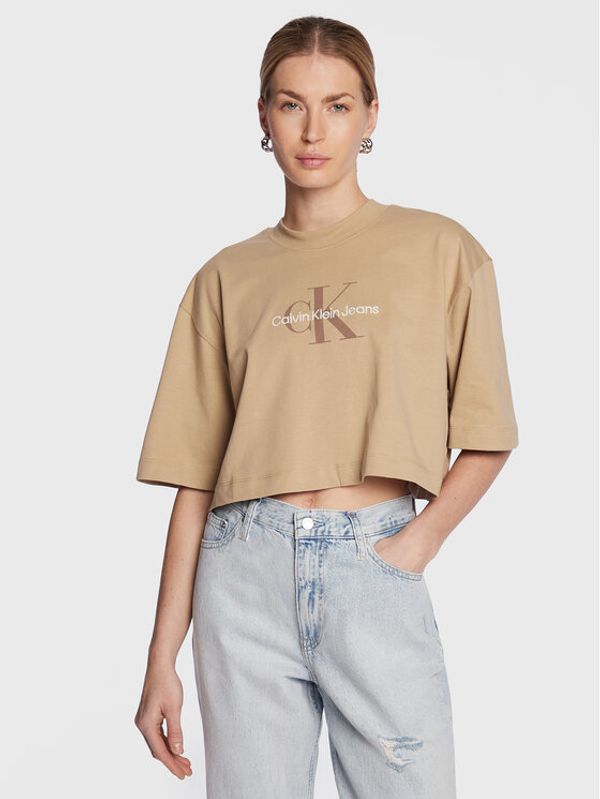 Calvin Klein Jeans Calvin Klein Jeans Тишърт J20J220280 Бежов Relaxed Fit