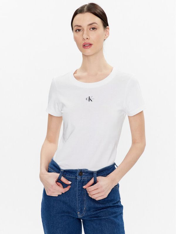 Calvin Klein Jeans Calvin Klein Jeans Тишърт J20J220300 Бял Slim Fit