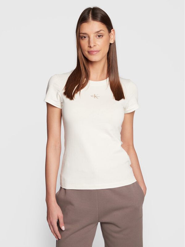 Calvin Klein Jeans Calvin Klein Jeans Тишърт J20J220300 Бял Slim Fit