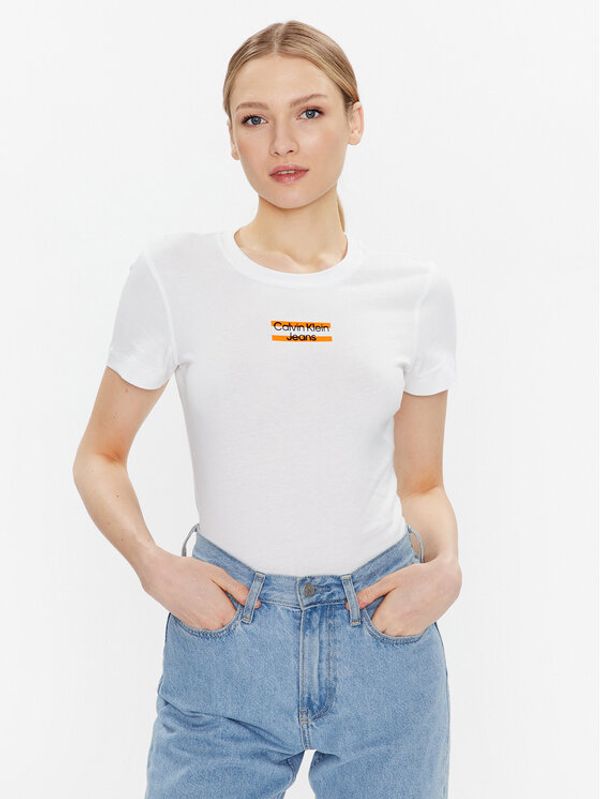 Calvin Klein Jeans Calvin Klein Jeans Тишърт J20J220720 Бял Regular Fit