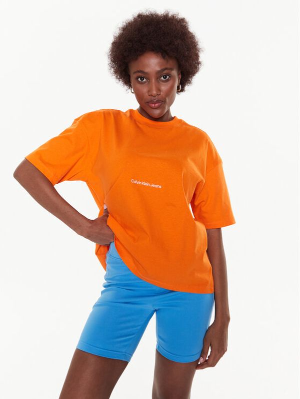 Calvin Klein Jeans Calvin Klein Jeans Тишърт J20J220768 Оранжев Relaxed Fit