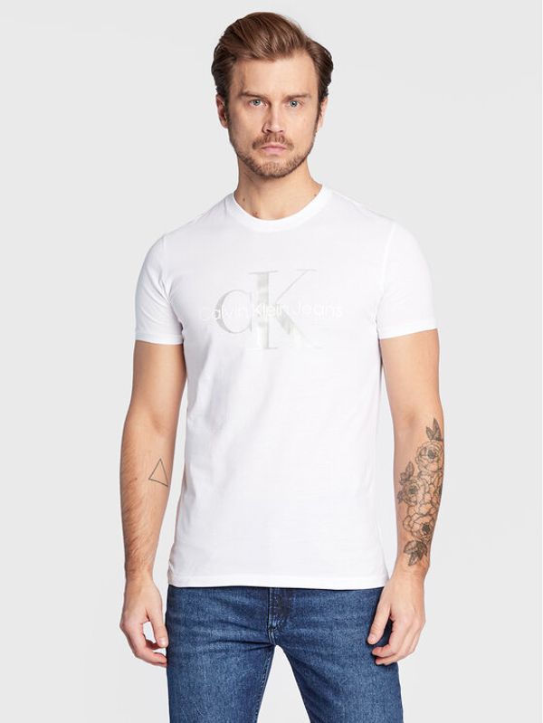 Calvin Klein Jeans Calvin Klein Jeans Тишърт J30J320806 Бял Slim Fit
