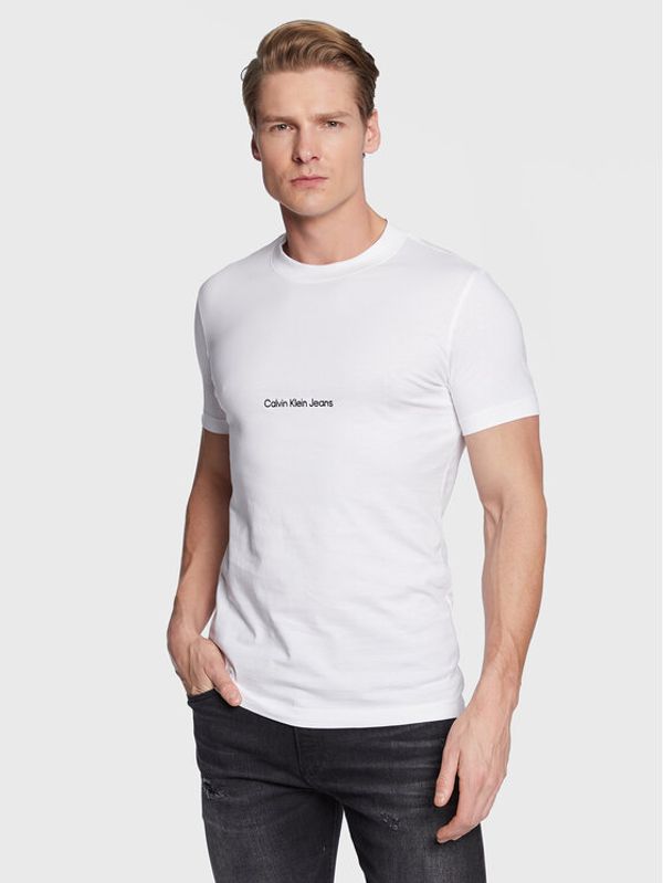 Calvin Klein Jeans Calvin Klein Jeans Тишърт J30J322848 Бял Slim Fit