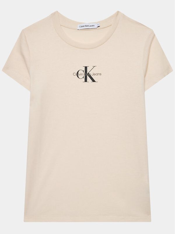 Calvin Klein Jeans Calvin Klein Jeans Тишърт Mico Monogram IG0IG01470 Бежов Slim Fit