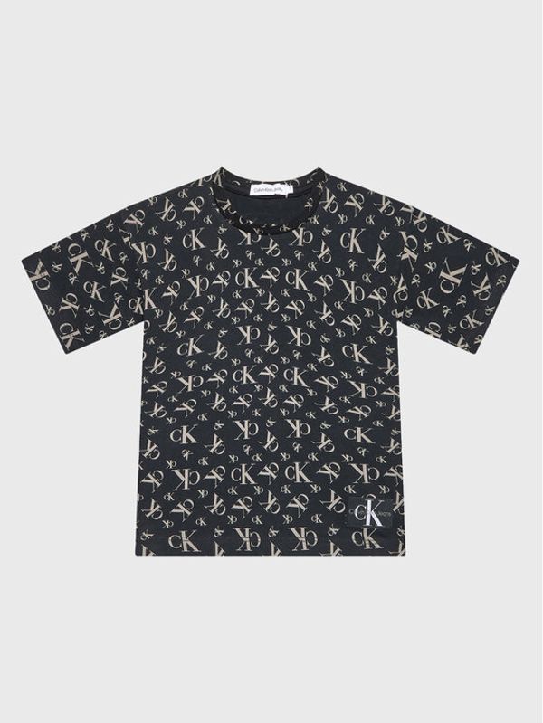 Calvin Klein Jeans Calvin Klein Jeans Тишърт Monogram Grid IB0IB01476 Черен Regular Fit