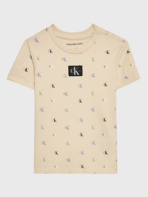 Calvin Klein Jeans Calvin Klein Jeans Тишърт Monogram IN0IN00052 Бежов Regular Fit