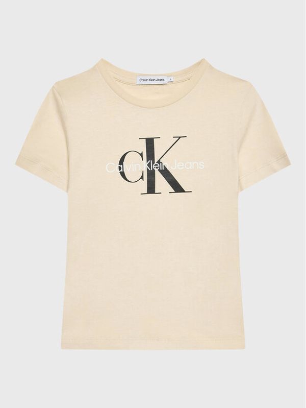 Calvin Klein Jeans Calvin Klein Jeans Тишърт Monogram Logo IU0IU00267 Екрю Regular Fit