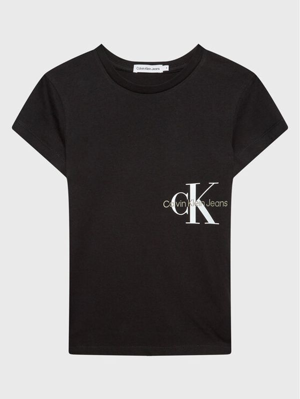 Calvin Klein Jeans Calvin Klein Jeans Тишърт Monogram Off Placed IG0IG01545 Черен Slim Fit