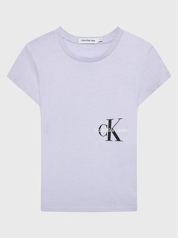 Calvin Klein Jeans Calvin Klein Jeans Тишърт Monogram Off Placed IG0IG01545 Виолетов Slim Fit