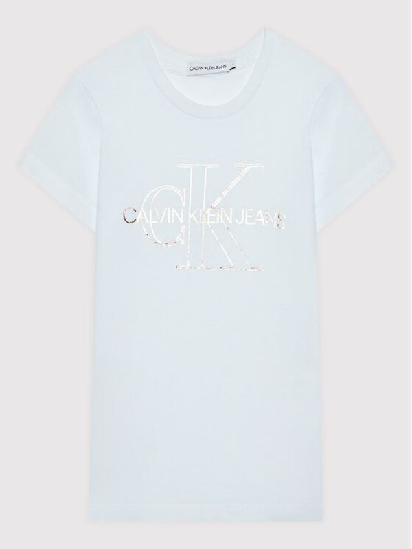 Calvin Klein Jeans Calvin Klein Jeans Тишърт Monogram Outline IG0IG01159 Бял Slim Fit