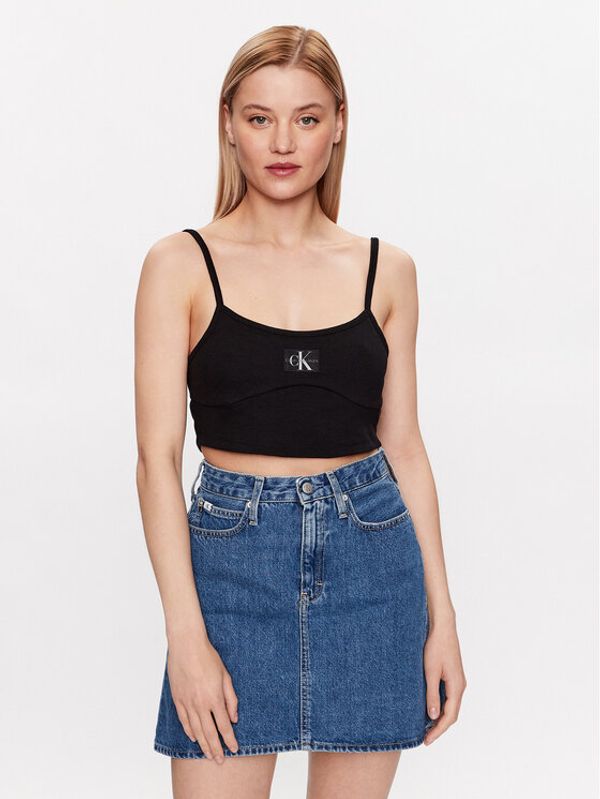 Calvin Klein Jeans Calvin Klein Jeans топ J20J221417 Черен Slim Fit