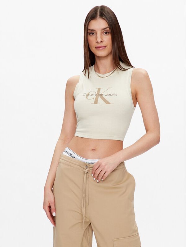 Calvin Klein Jeans Calvin Klein Jeans топ J20J221564 Бежов Slim Fit