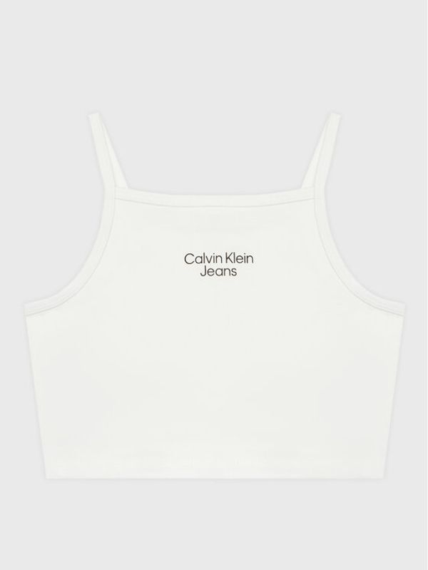 Calvin Klein Jeans Calvin Klein Jeans топ Stacked Logo IG0IG01467 Бял Slim Fit