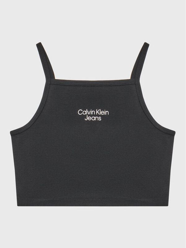 Calvin Klein Jeans Calvin Klein Jeans топ Stacked Logo IG0IG01467 Черен Slim Fit