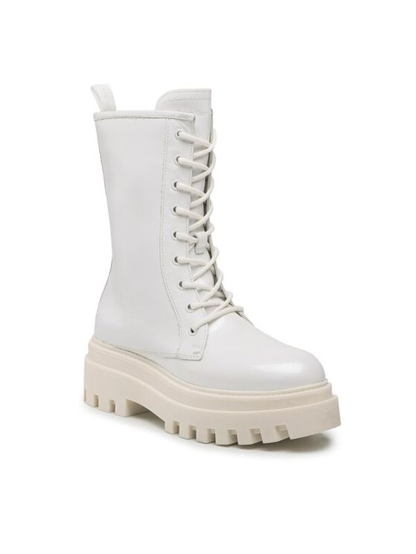Calvin Klein Jeans Calvin Klein Jeans Туристически oбувки Flatform LAceup Boot Patent YW0YW00852 Бял