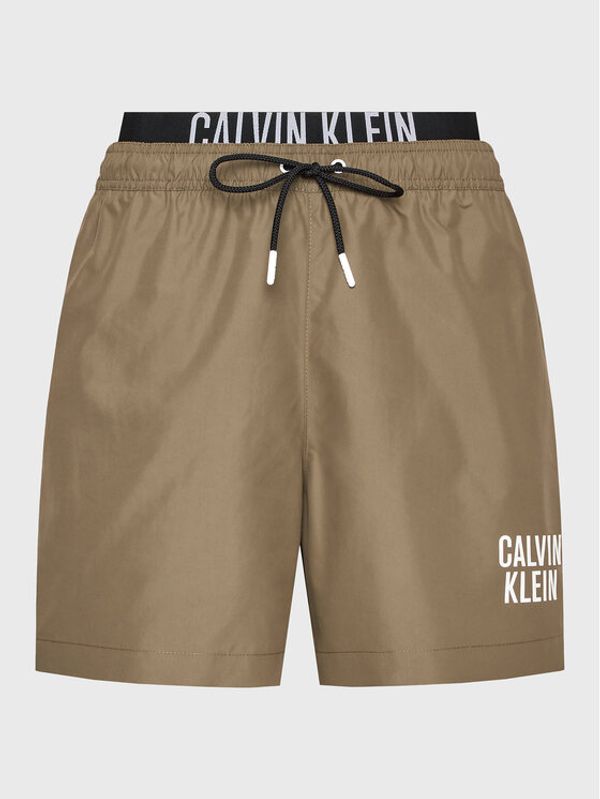 Calvin Klein Swimwear Calvin Klein Swimwear Плувни шорти Medium Double Wb KM0KM00798 Каки Regular Fit