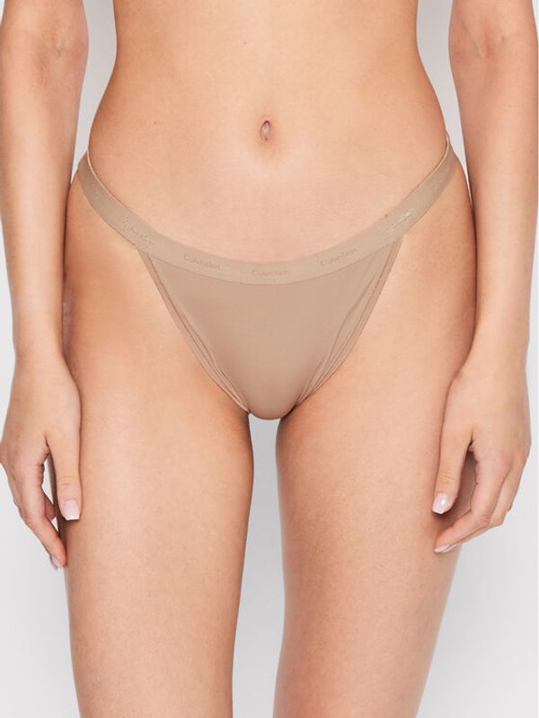 Calvin Klein Underwear Calvin Klein Underwear Дамски бикини тип бразилиана 000QF6760E Бежов