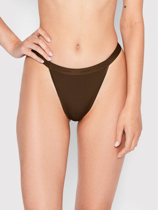 Calvin Klein Underwear Calvin Klein Underwear Дамски бикини тип бразилиана 000QF6760E Кафяв
