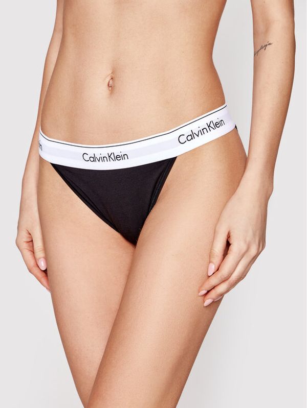 Calvin Klein Underwear Calvin Klein Underwear Класически дамски бикини Tanga 000QF4977A Черен