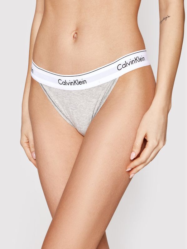 Calvin Klein Underwear Calvin Klein Underwear Класически дамски бикини Tanga 000QF4977A Сив