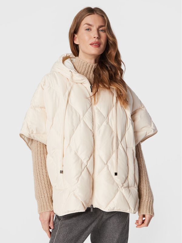 Cappellini Cappellini Пухено яке M22051 A6695 Екрю Relaxed Fit