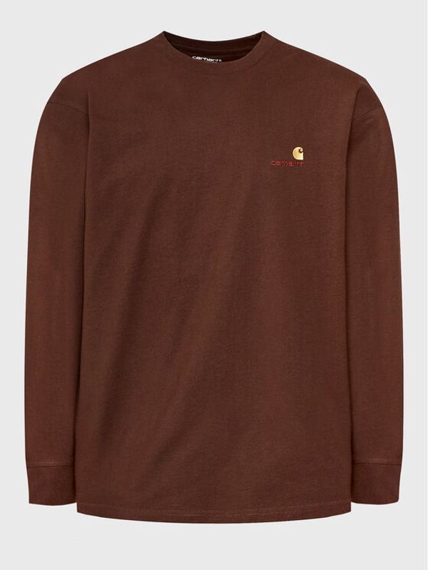 Carhartt WIP Carhartt WIP Тениска с дълъг ръкав American Script I029955 Кафяв Regular Fit
