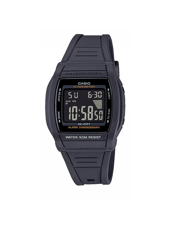 Casio Casio Часовник Digital W-201-1BVEG Черен
